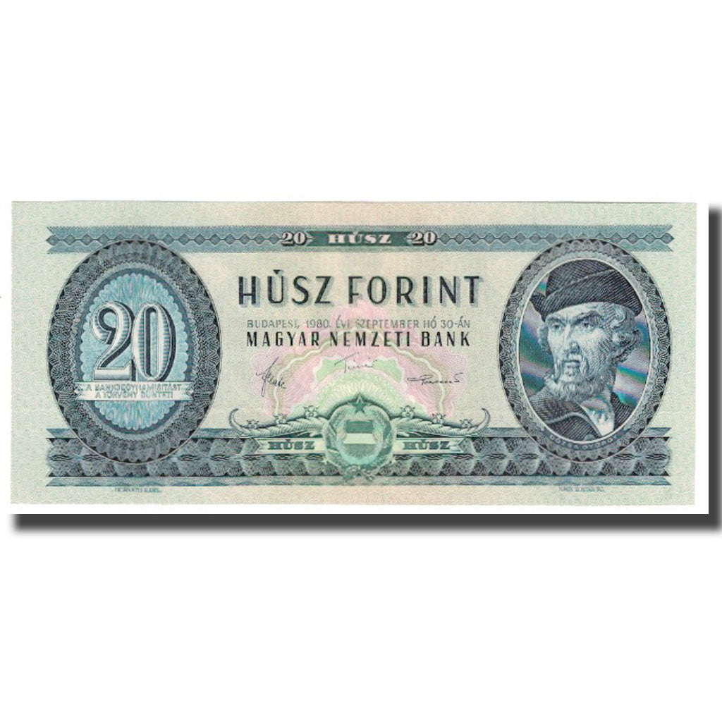 Banknote, Hungary, 20 Forint, 1980, 1980-09-30, KM:165a, EF(40-45)