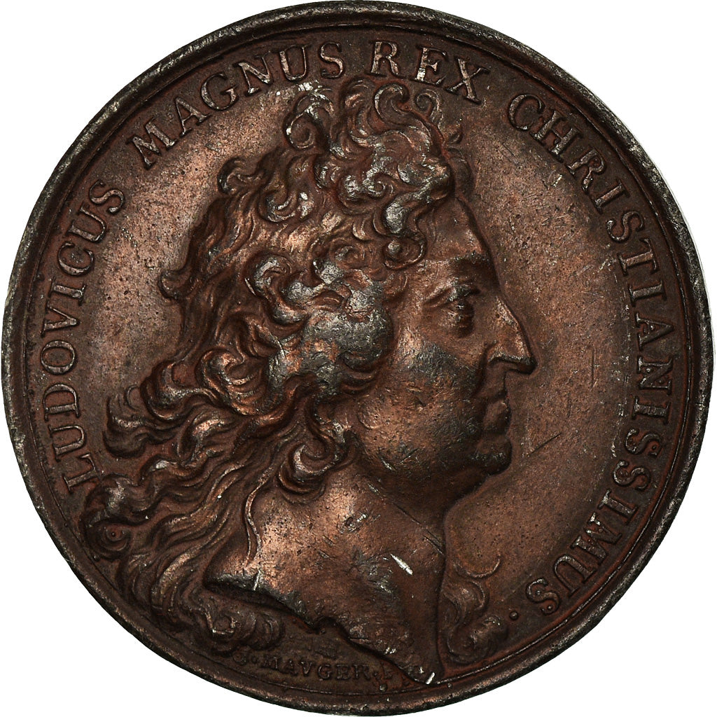 France, Médaille, Louis XIV, 1687, Etain, Mauger, TTB, Divo:219