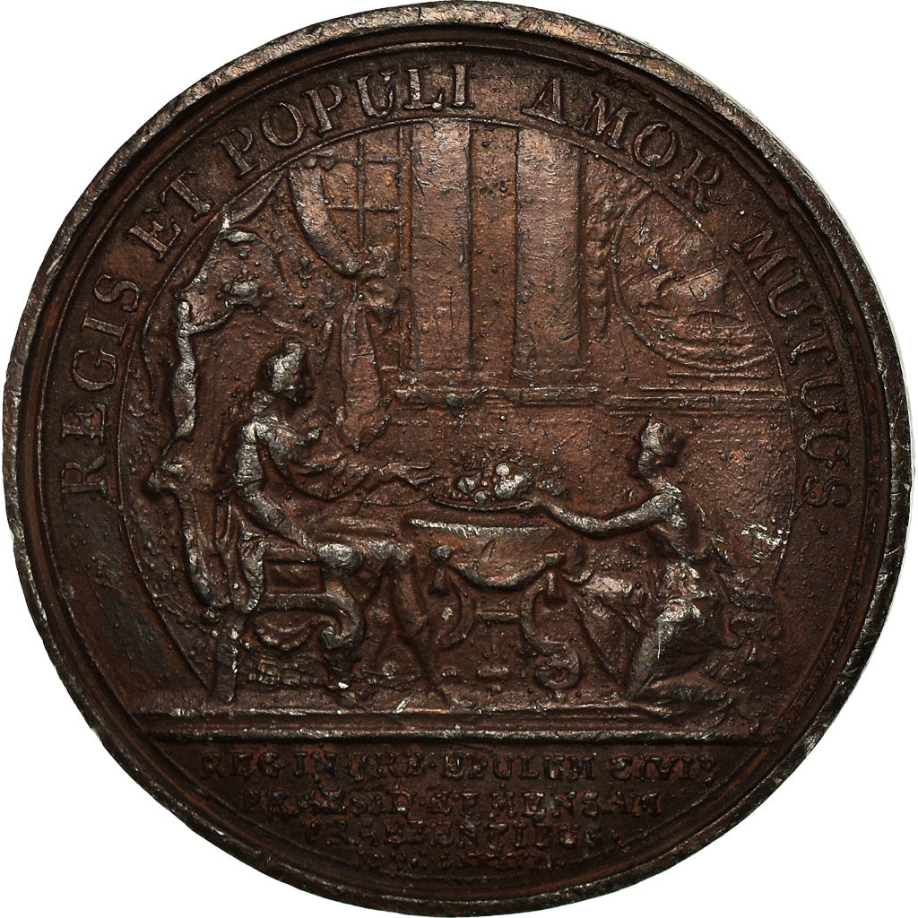 France, Médaille, Louis XIV, 1687, Etain, Mauger, TTB, Divo:219