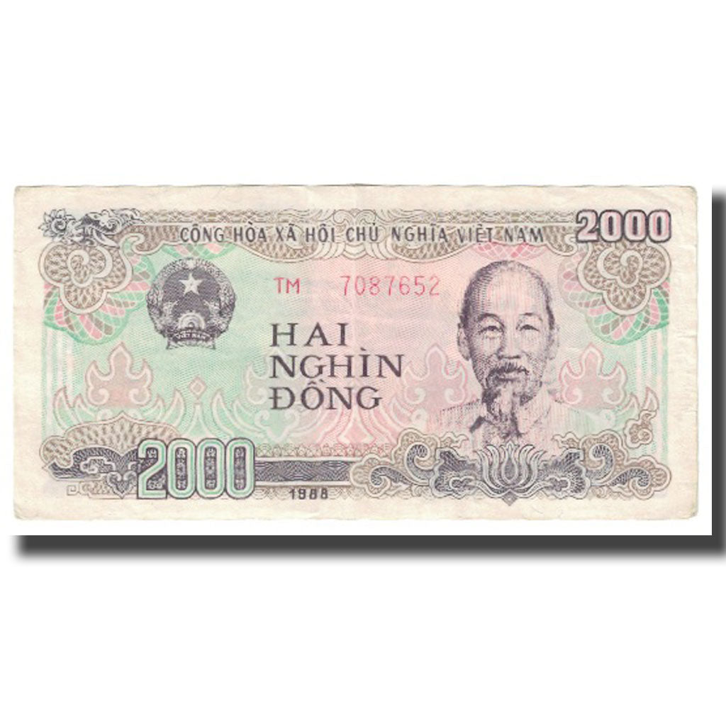 Billet, Viet Nam, 2000 D<ox>ng, 1988, KM:107a, TTB