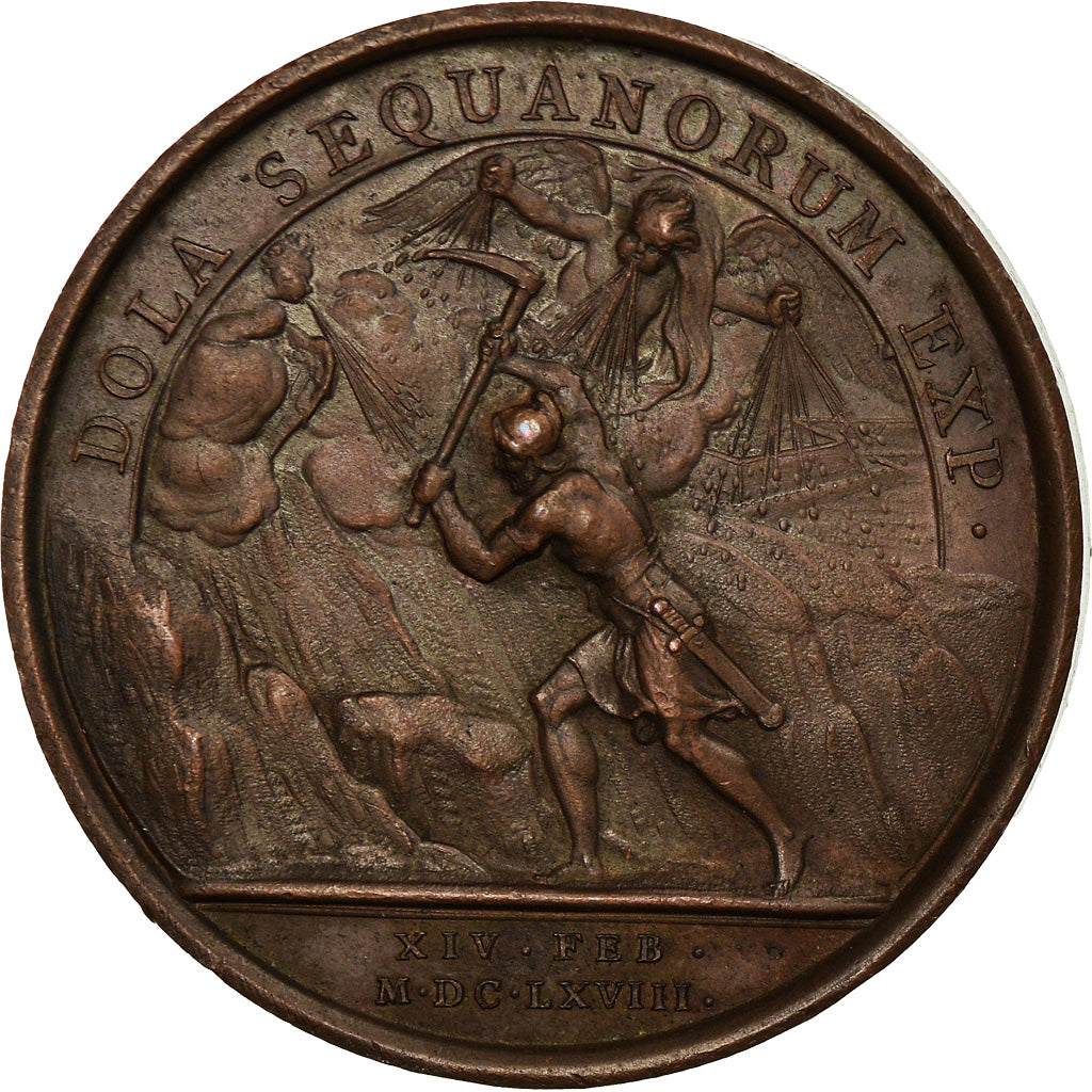 France, Medal, Louis XIV, 1668, Bronze, AU(50-53), Divo:105