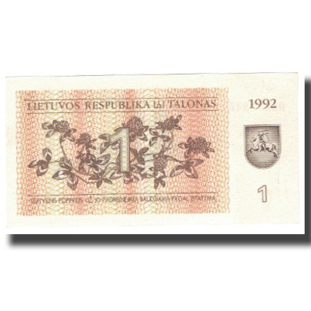 Billet, Lithuania, 1 (Talonas), 1992, KM:39, NEUF