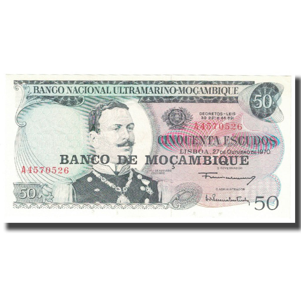 Banknote, Mozambique, 50 Escudos, 1970, 1970-10-27, KM:111, UNC(65-70)