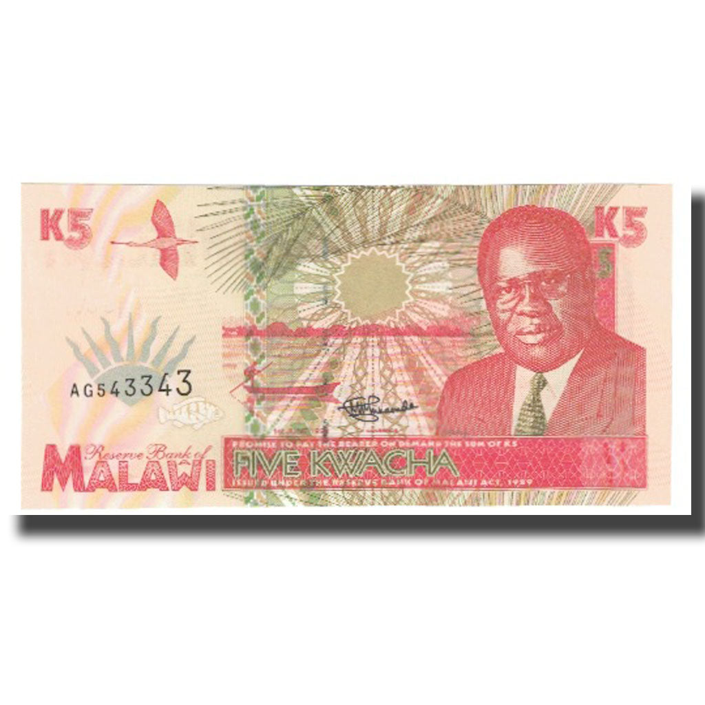 Banknot, Malawi, 5 Kwacha, 1998, 1998-06-01, KM:30, UNC(65-70)