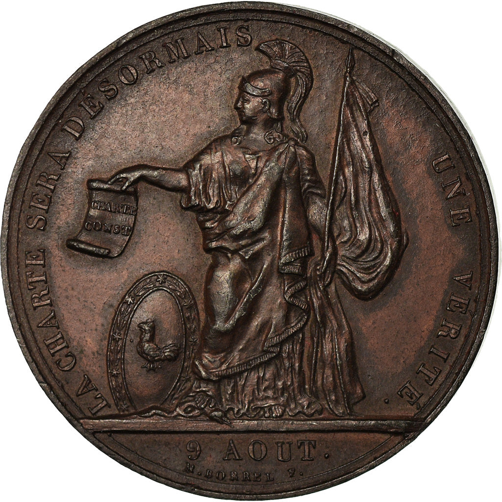 France, Médaille, Louis Philippe I, 1830, Bronze, Borrel, SUP