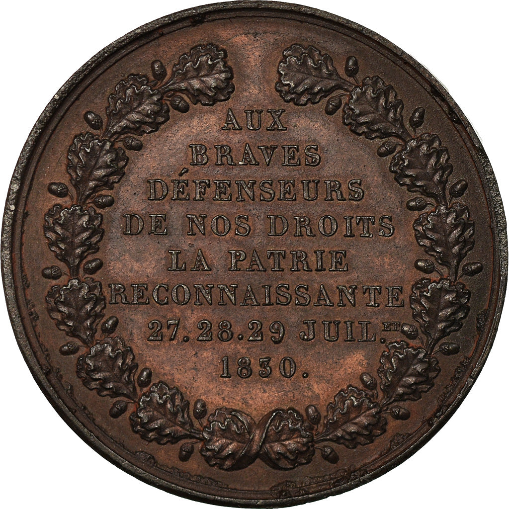 France, Médaille, Louis Philippe I, 1830, Bronze, Borrel, SUP