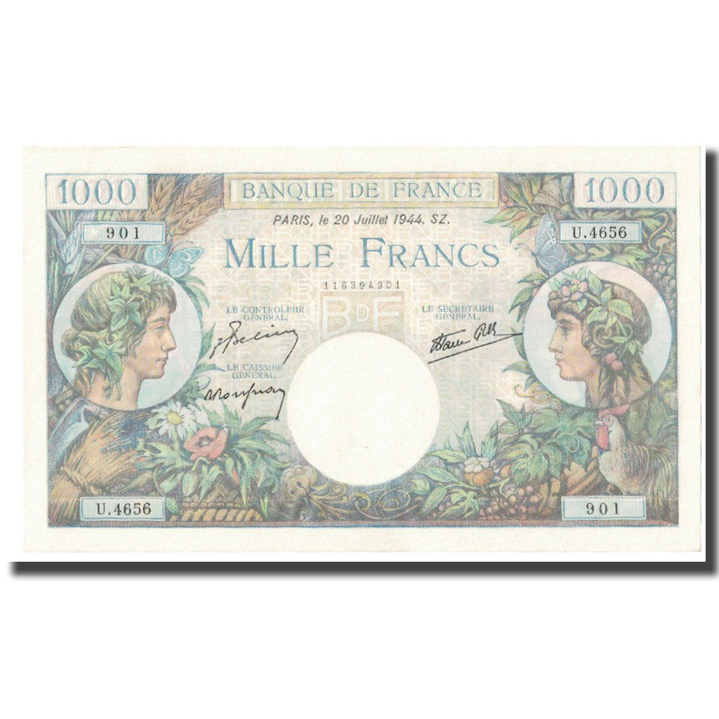 Frankrijk, 1000 Francs, Commerce et Industrie, 1944, 1944-07-20, NIEUW