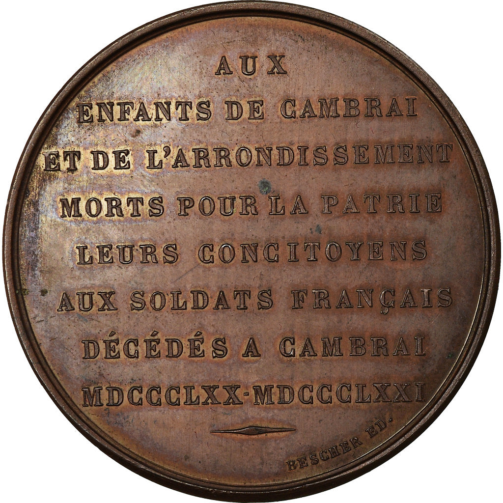 Francia, medalla, Government of National Defense, 1871, Cobre, Bescher, EBC