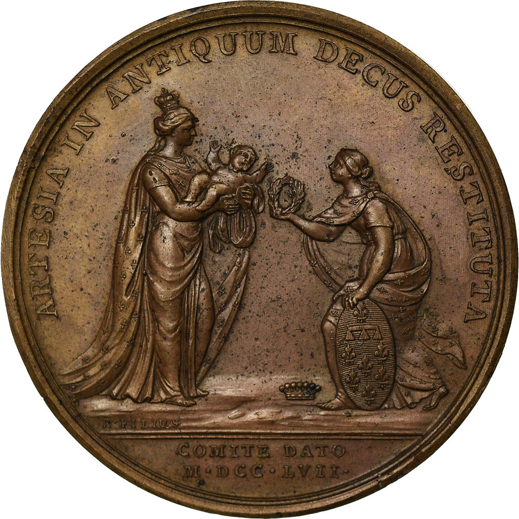 Francia, medaglia, Louis XV, 1757, Bronzo, Duvivier, SPL-, Divo:159
