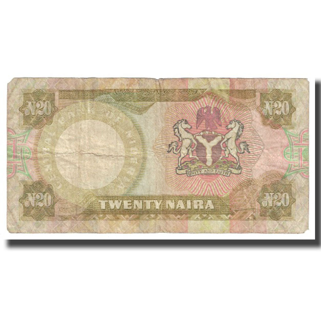 Banknote, Nigeria, 20 Naira, KM:18e, VF(20-25)