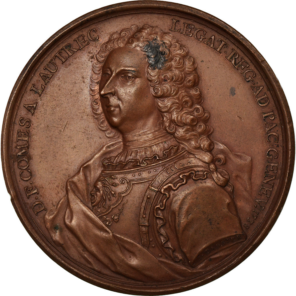 Schweiz, Medaille, Daniel-François de Gélas, Comte de Lautrec, 1738, Bronze
