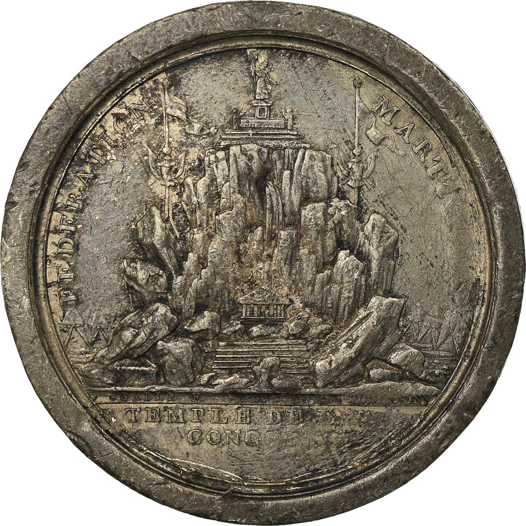 France, Medal, End of Monarchy, 1790, Tin, EF(40-45)