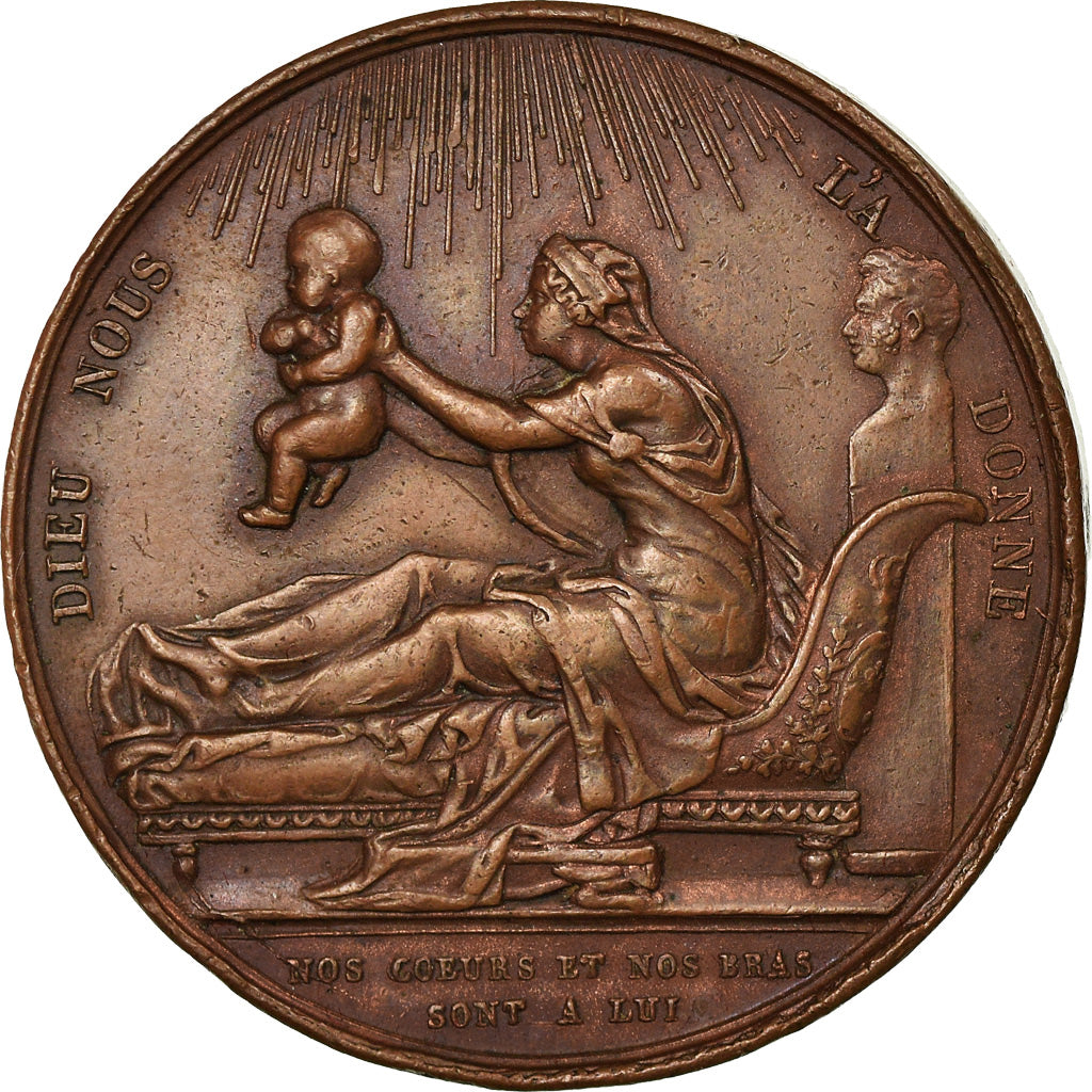 France, Médaille, Charles X, 1820, Bronze, Gayrard, SUP