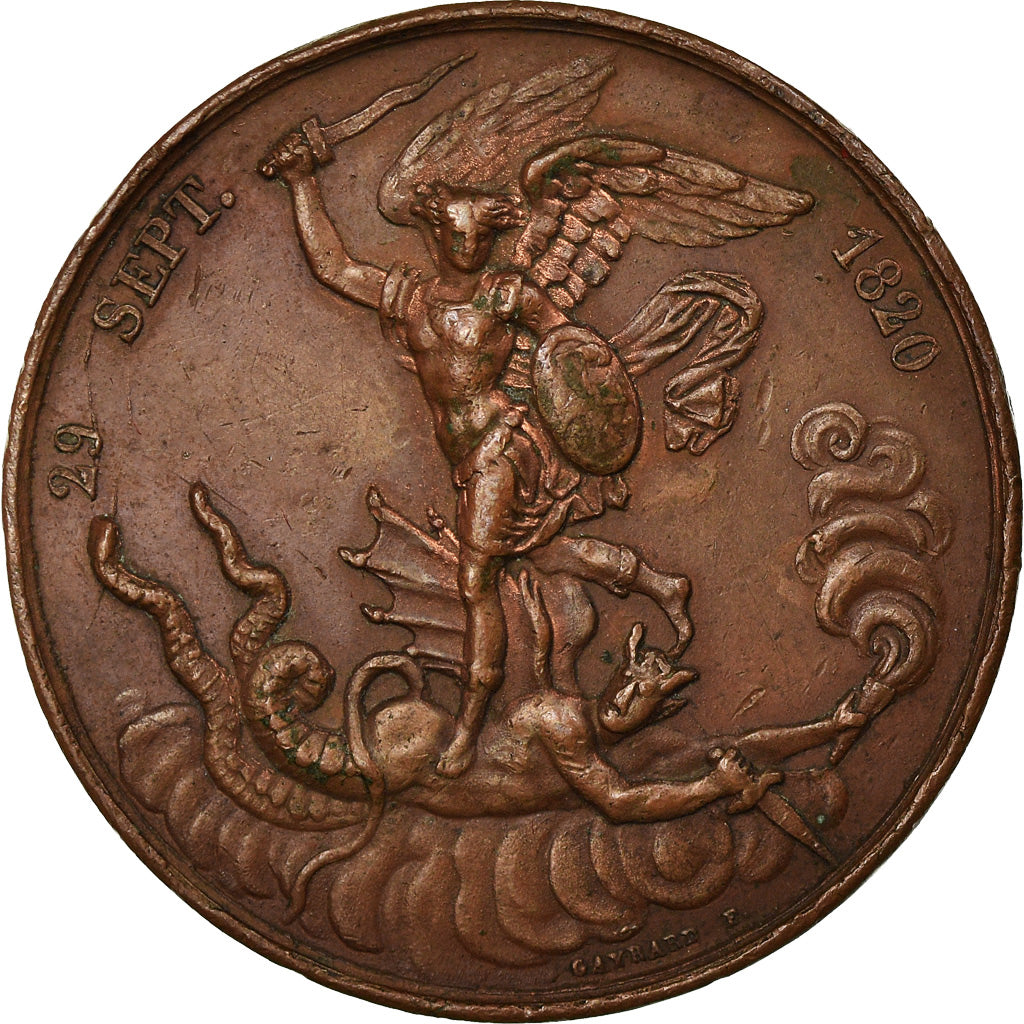 France, Médaille, Charles X, 1820, Bronze, Gayrard, SUP