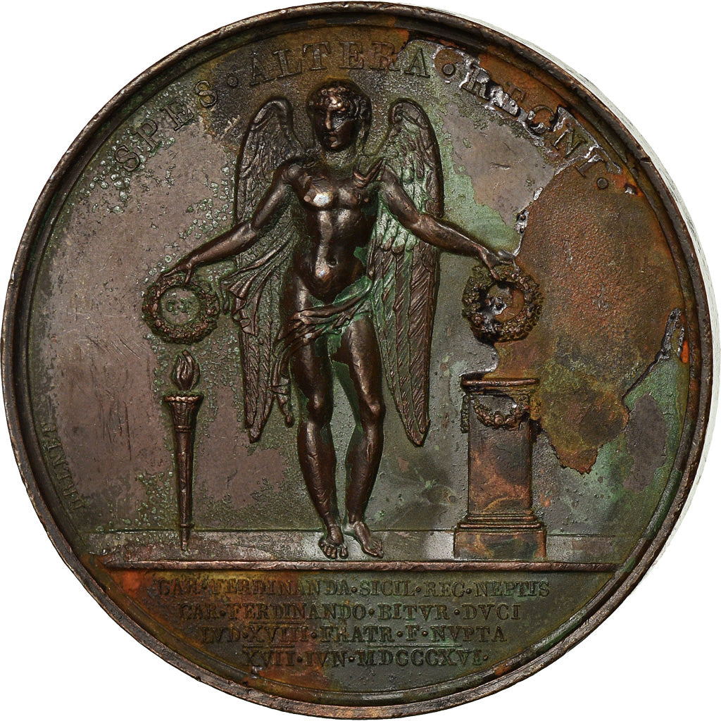France, Médaille, Louis XVIII, 1816, Bronze, Andrieu, TTB