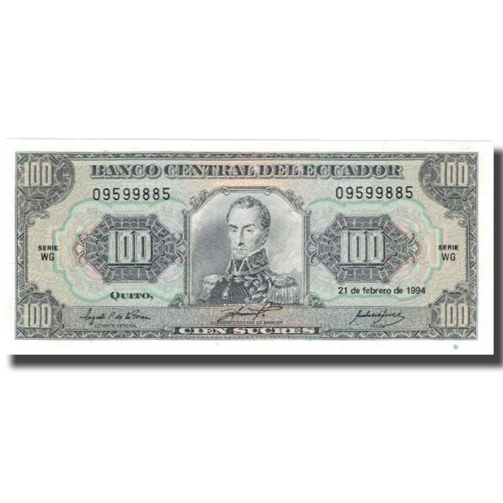 Banknot, Ekwador, 100 Sucres, 1994, 1994-02-21, KM:123Ac, UNC(65-70)
