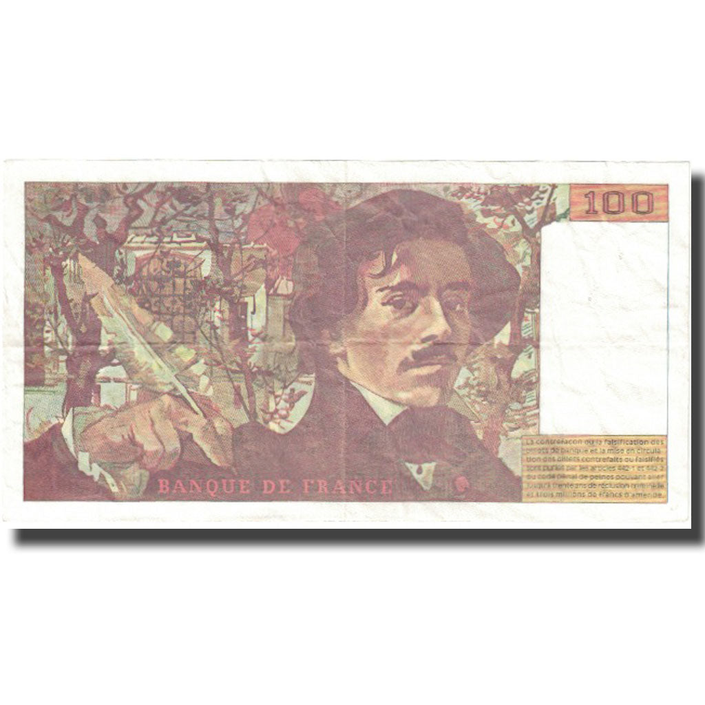 Francia, 100 Francs, Delacroix, 1994, 1994, BC+, Fayette:69ter.1b, KM:154h