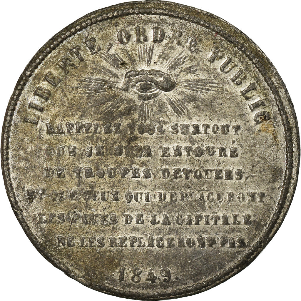 France, Medal, French Second Republic, 1849, Tin, AU(50-53)