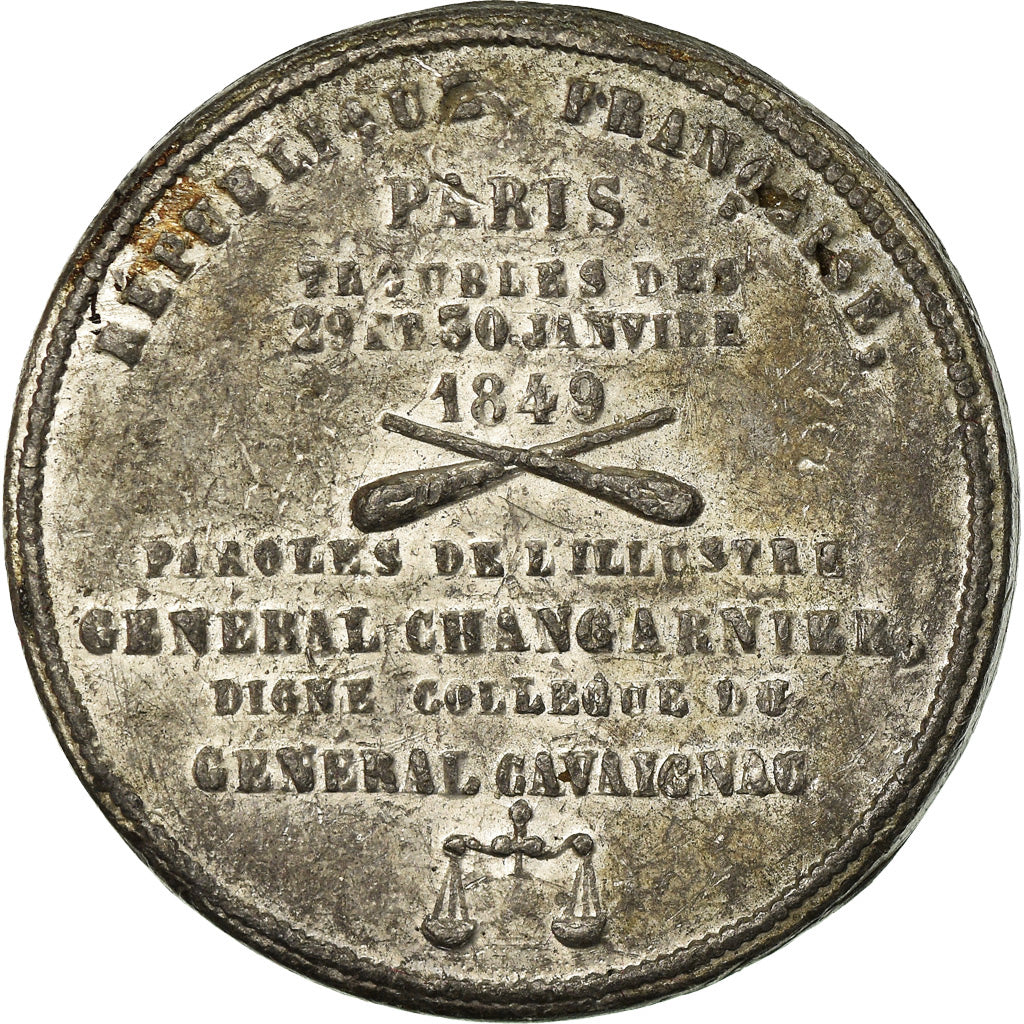 France, Medal, French Second Republic, 1849, Tin, AU(50-53)