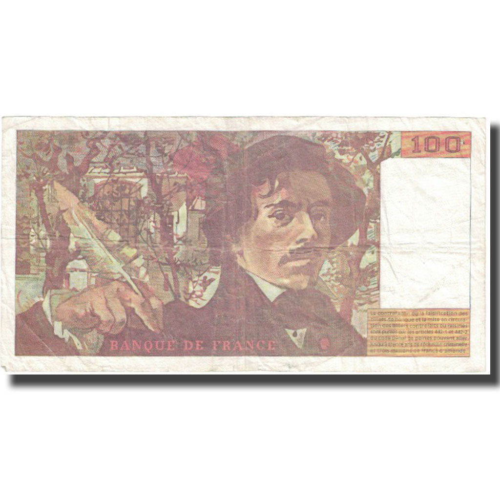 Frankrijk, 100 Francs, Delacroix, 1994, 1994, TB+, Fayette:69ter.01a, KM:154h
