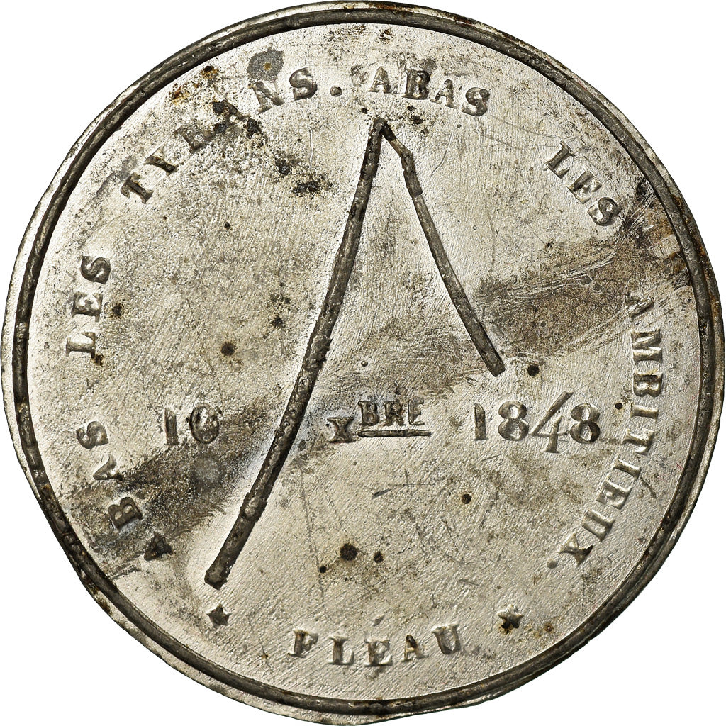 France, Médaille, French Second Republic, 1848, Etain, SUP