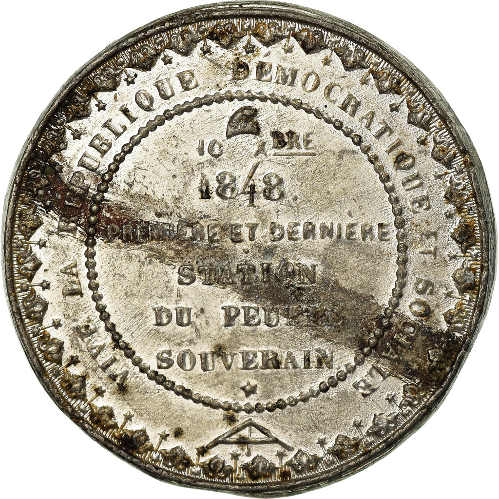 France, Médaille, French Second Republic, 1848, Etain, SUP