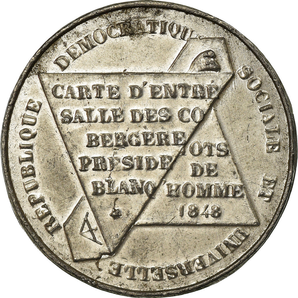 Francia, medaglia, French Second Republic, 1848, Stagno, BB+