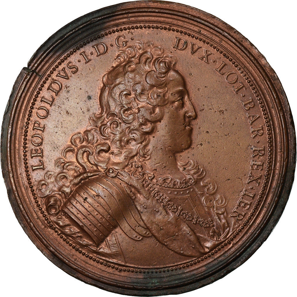 Francia, medalla, Duché de Lorraine, Léopold Ier, Reconstruction des Ponts de