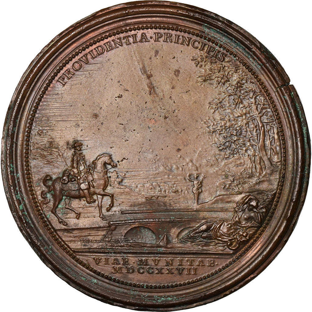 Francia, medalla, Duché de Lorraine, Léopold Ier, Reconstruction des Ponts de