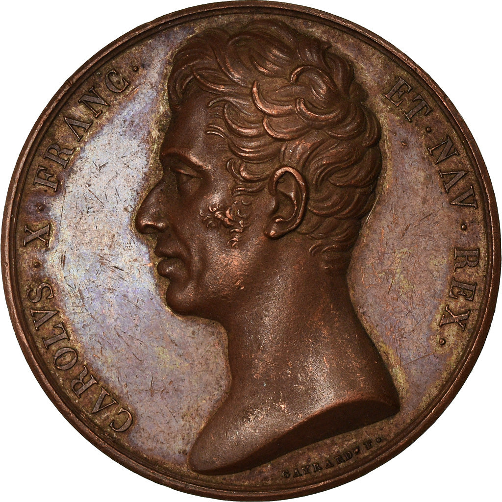 France, Medal, Charles X, 1824, Copper, Gayrard, AU(50-53)