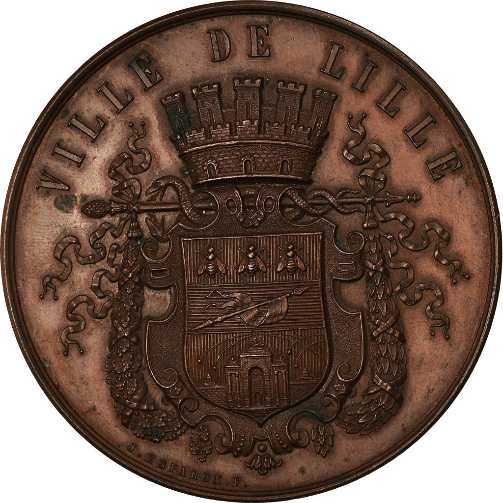 France, Medal, French Third Republic, 1874, Copper, AU(55-58)