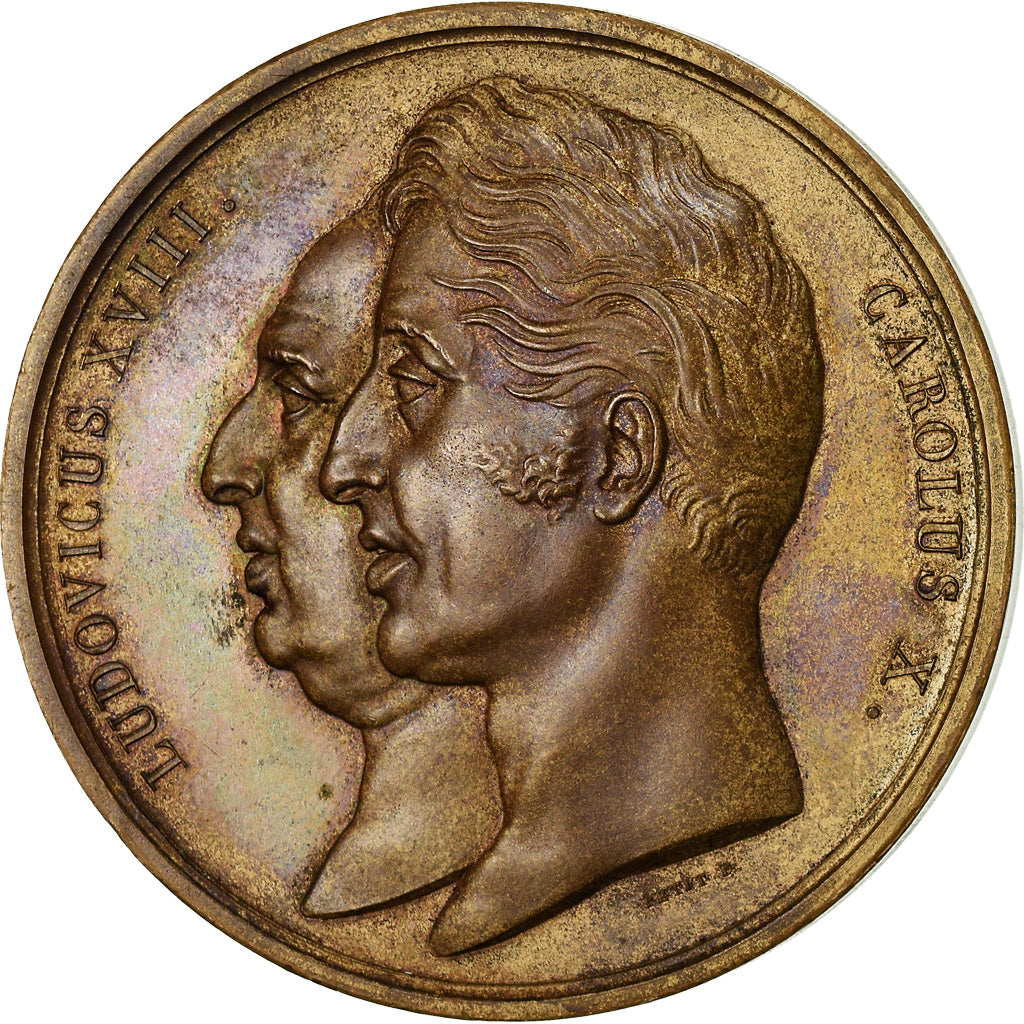 France, Médaille, Charles X, 1827, Cuivre, Petit, SUP
