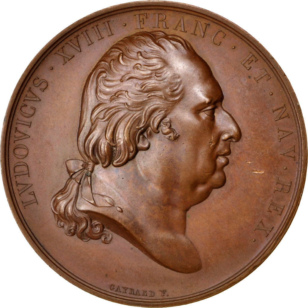 France, Médaille, Louis XVIII, 1823, Bronze, Gayrard, SUP