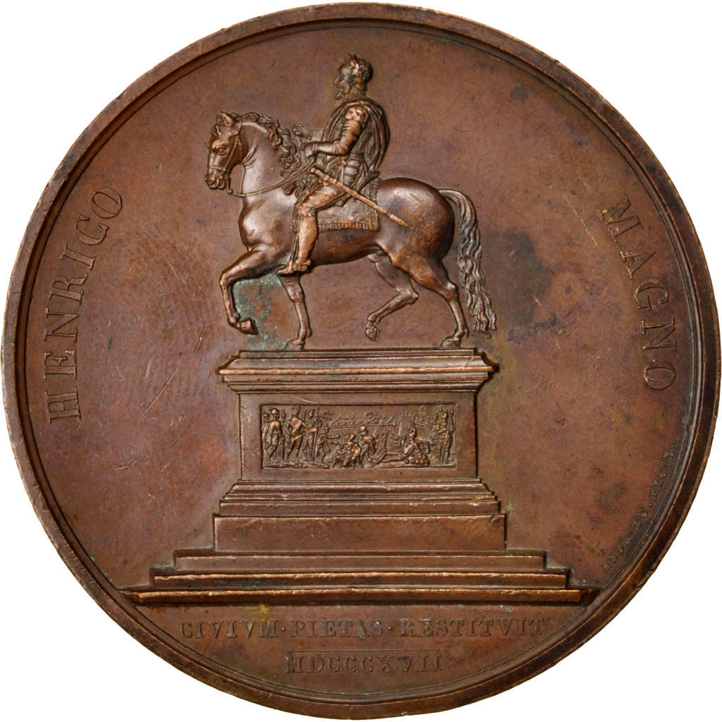 France, Médaille, Louis XVIII, 1817, Bronze, Andrieu, SUP