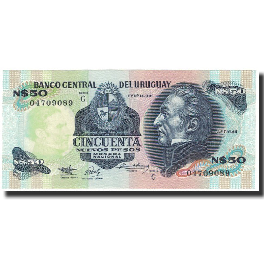 Billet, Uruguay, 50 Nuevos Pesos, Undated (1988), KM:61a, NEUF