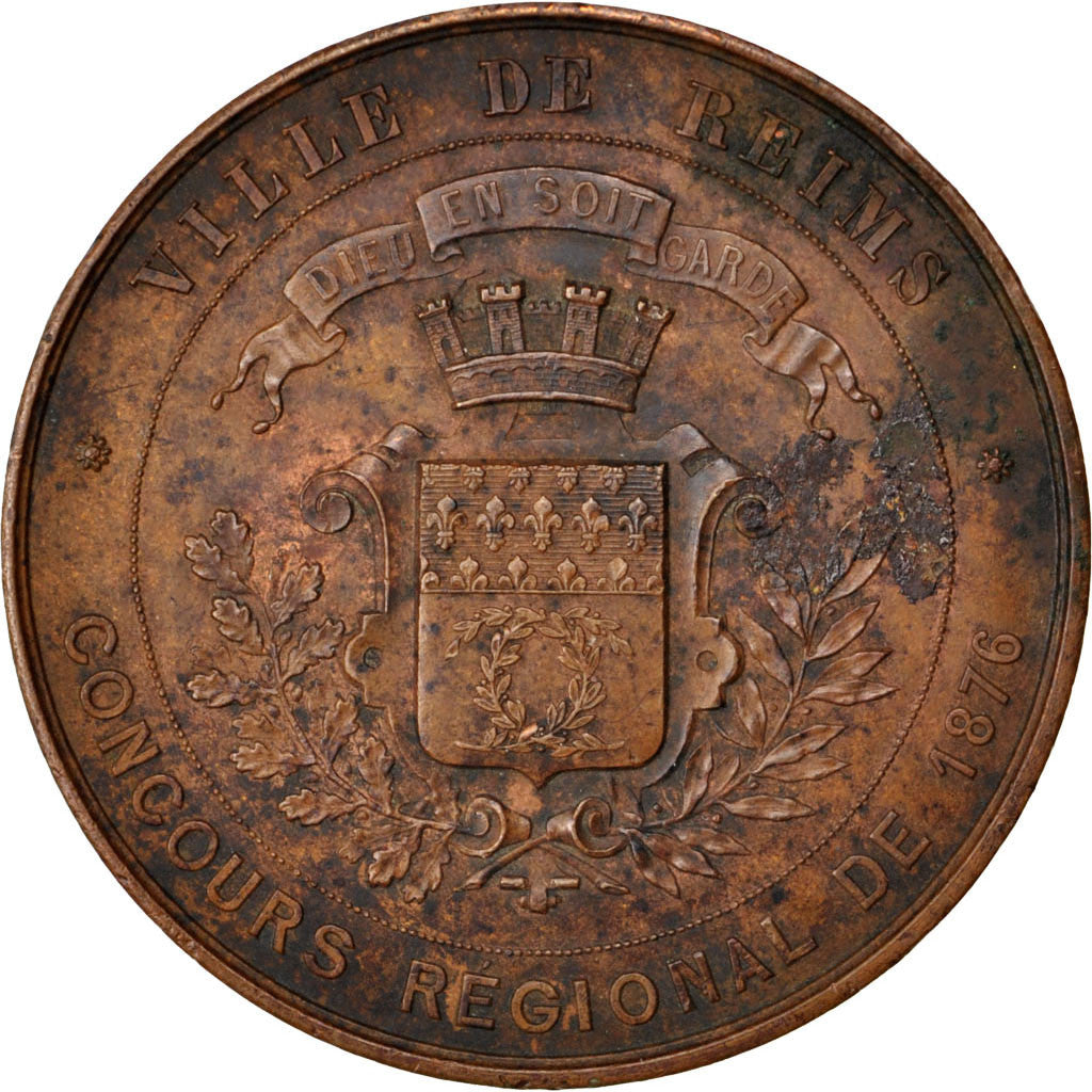 France, Medal, French Third Republic, 1876, Copper, AU(50-53)