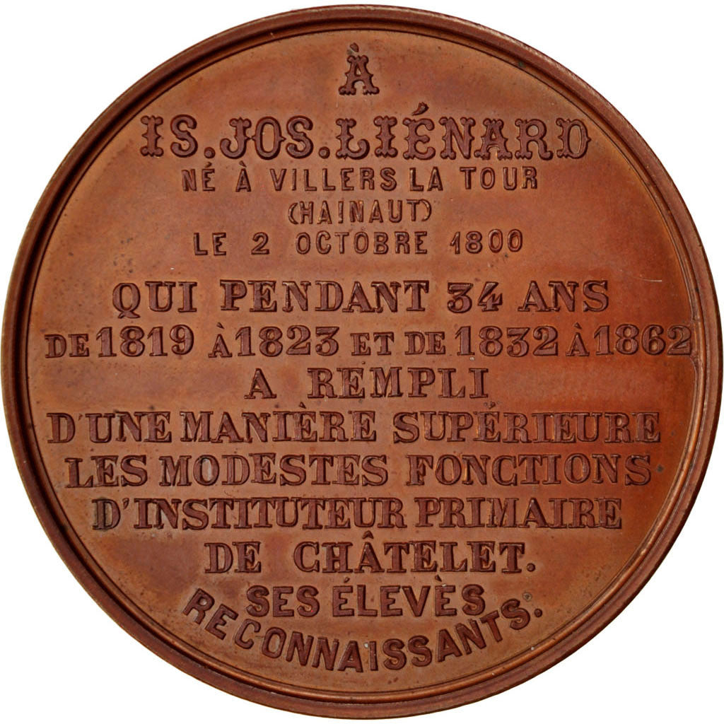 Belgique, Médaille, 1862, Bronze, SUP