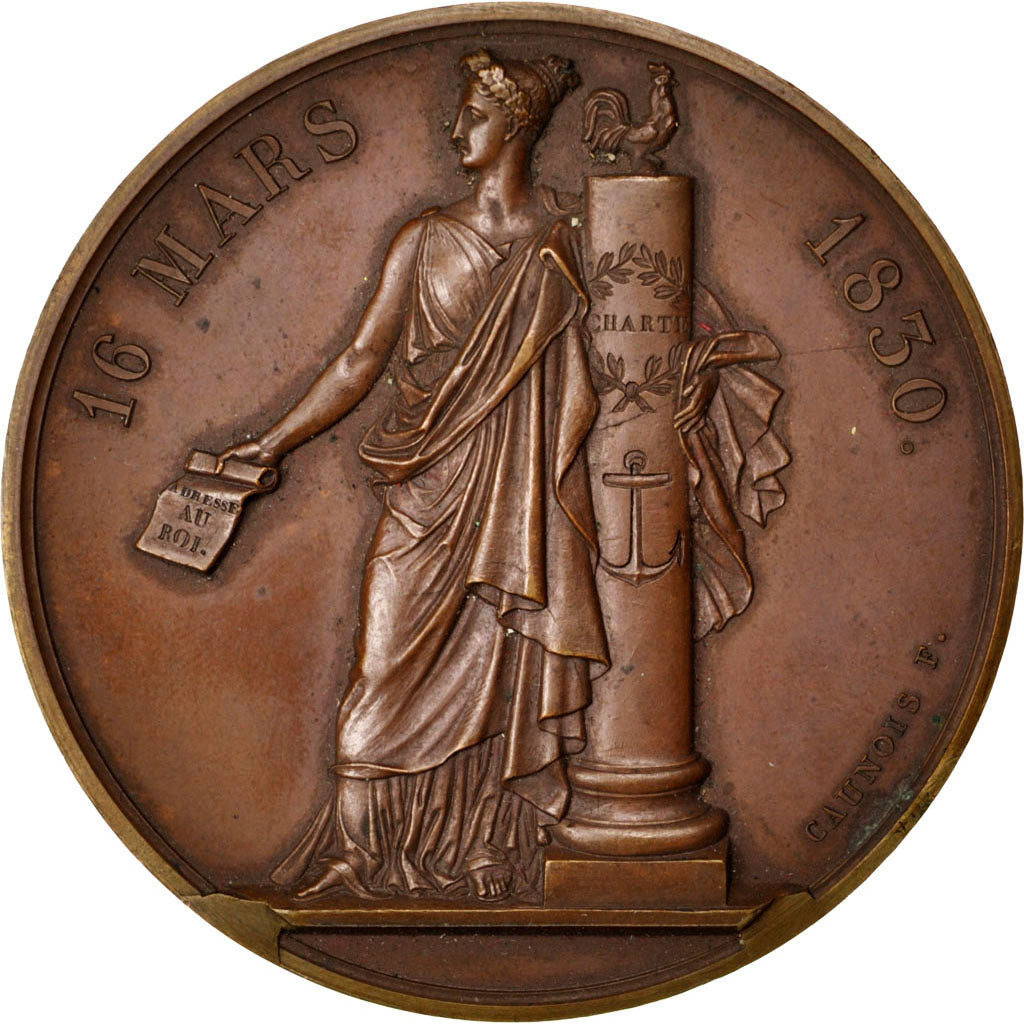 France, Médaille, Charles X, 1830, Bronze, SUP