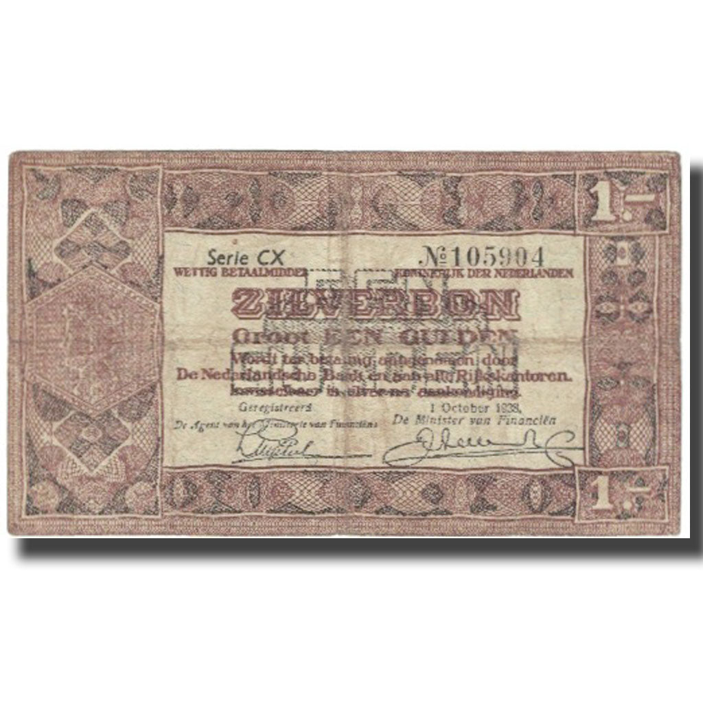 Banknote, Netherlands, 1 Gulden, 1938, 1938-10-01, KM:61, VG(8-10)