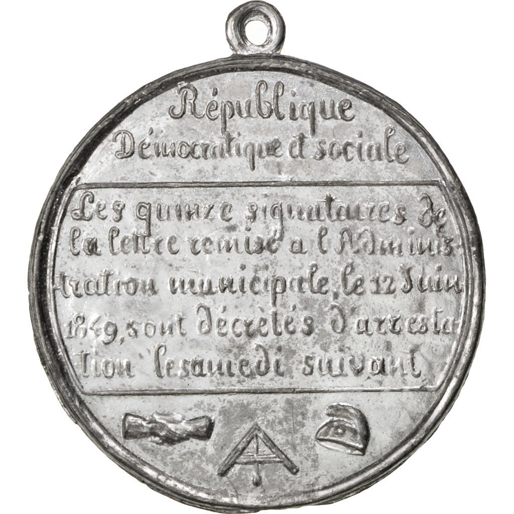 France, Medal, French Second Republic, 1849, Tin, AU(55-58)