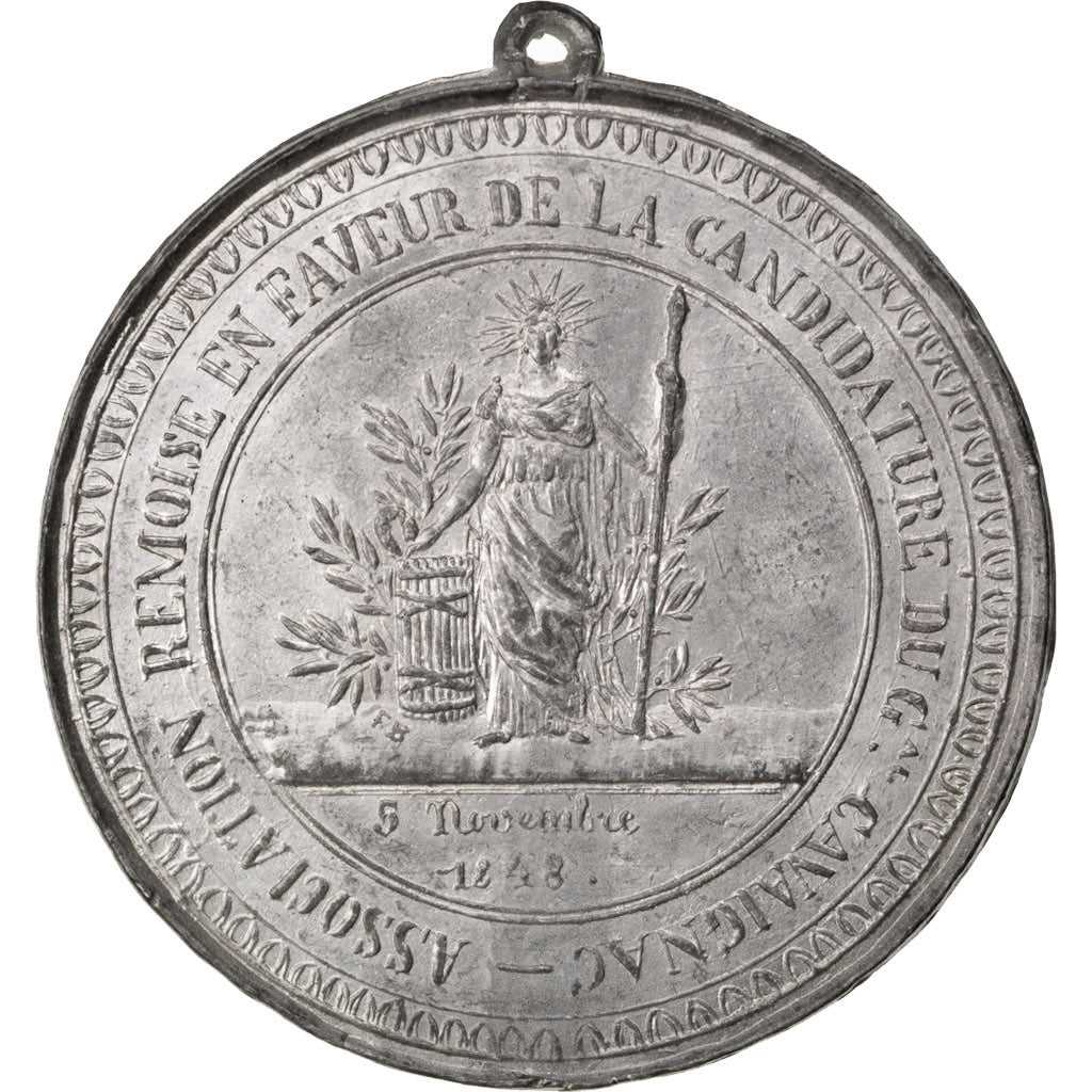 France, Medal, Seconde République, Général Cavaignac, 1848, Tin, AU(55-58)