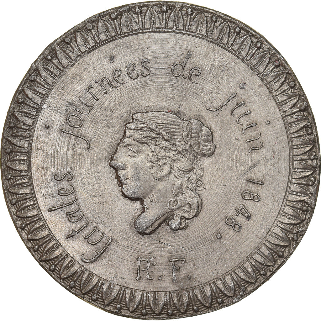 Frankreich, Medaille, IIème République, les Journées de Juin, 1848, Zinn, SS+