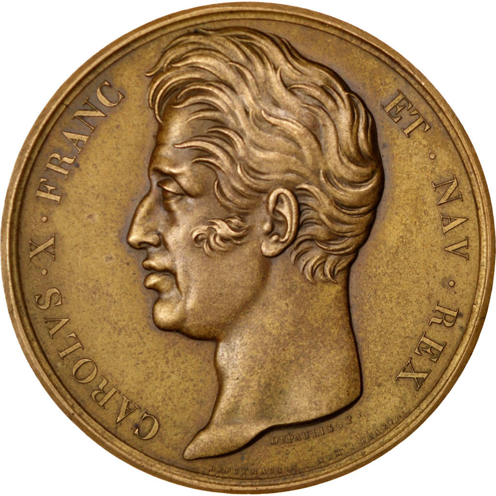 França, medalha, Carlos X, Cobre, Depaulis, AU(55-58)
