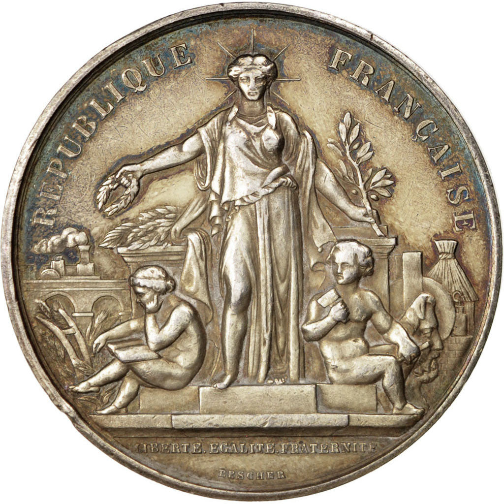 France, Medal, French Third Republic, 1882, Silver, Bescher, AU(50-53)