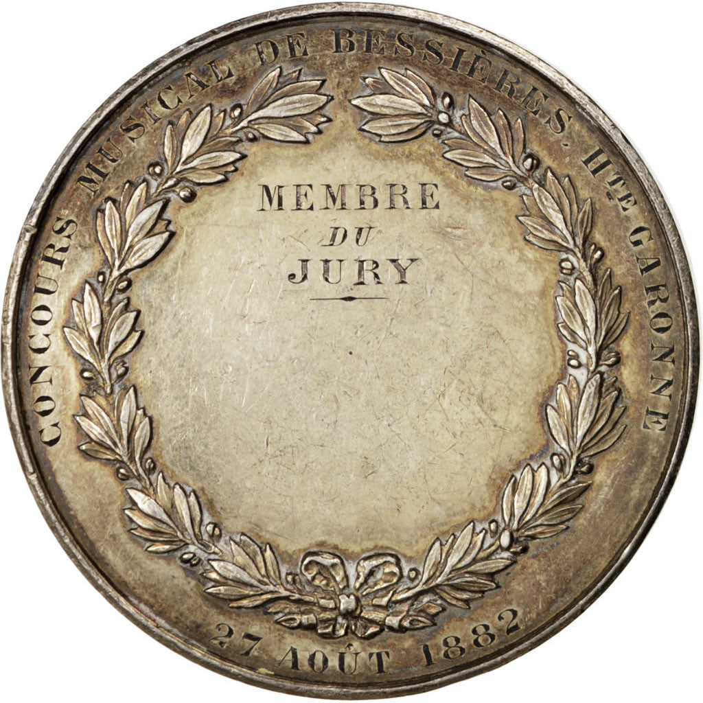 France, Medal, French Third Republic, 1882, Silver, Bescher, AU(50-53)