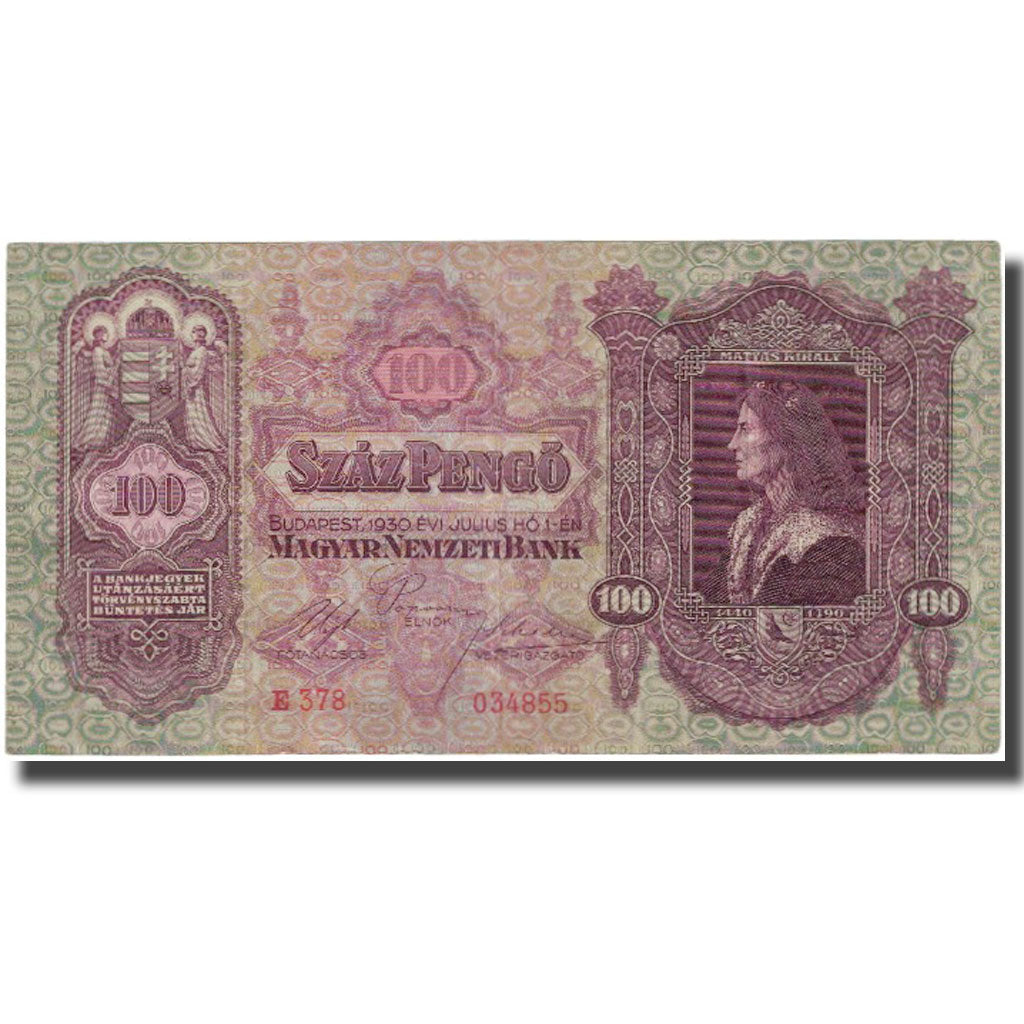 Banknote, Hungary, 100 Pengö, 1930, 1930-07-01, KM:98, AU(55-58)