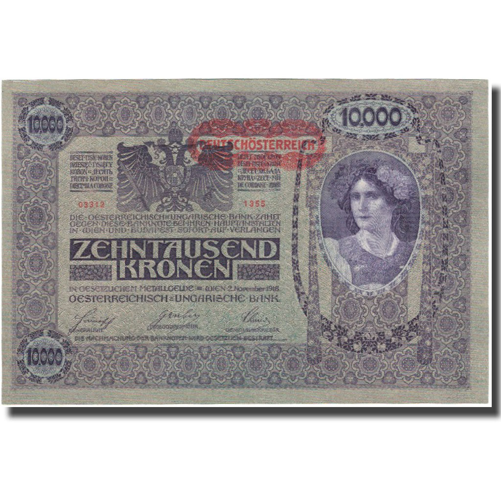 Banconote, Austria, 10,000 Kronen, 1918, 1918-11-02, KM:65, FDS