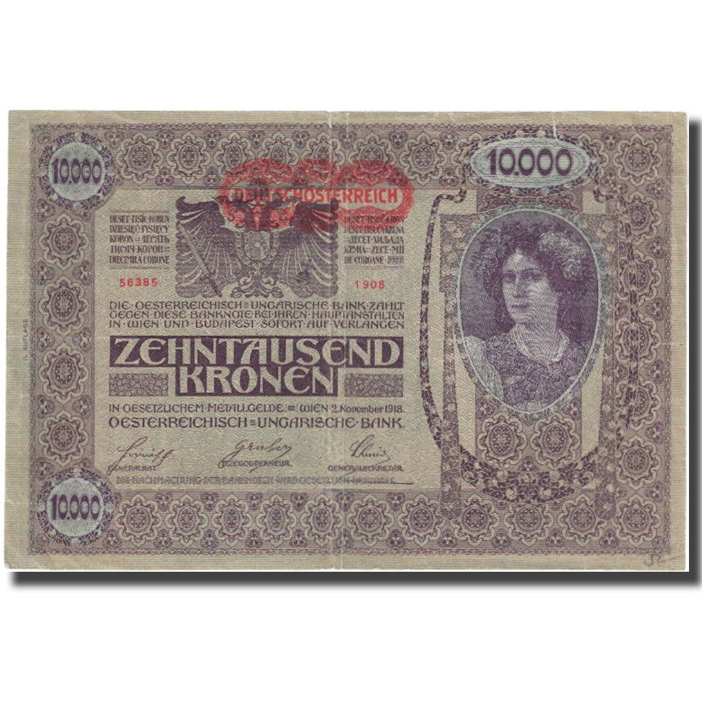 Banknot, Austria, 10,000 Kronen, 1918, 1918-11-02, KM:65, EF(40-45)