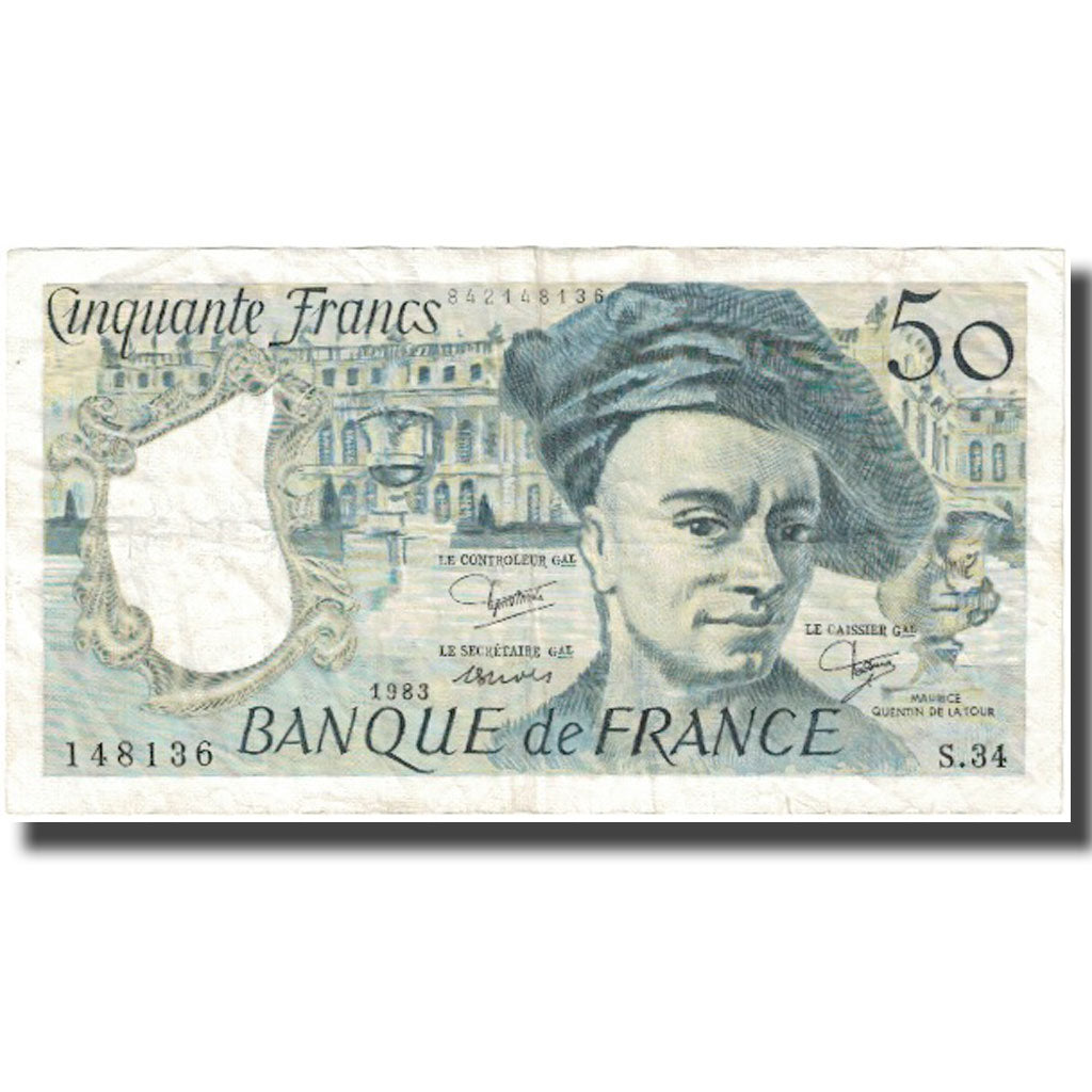 Francja, 50 Francs, Quentin de La Tour, 1983, EF(40-45), Fayette:67.9, KM:152b