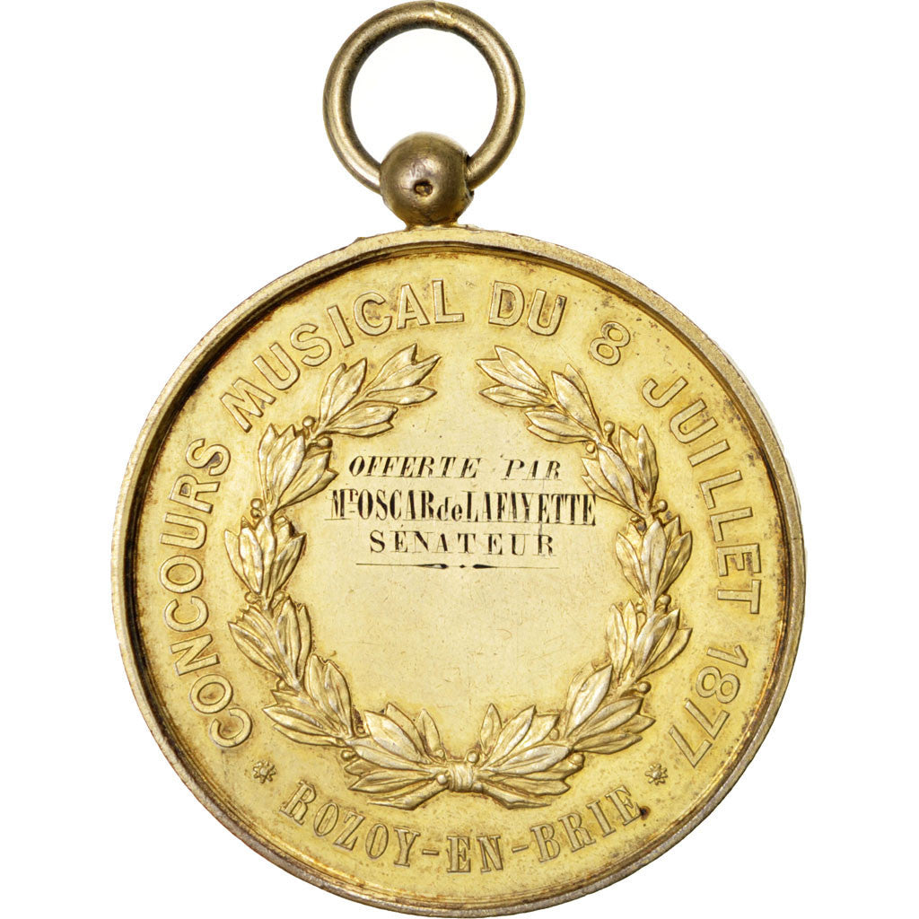 France, Medal, Paris Commune, 1877, Vermeil, AU(55-58)